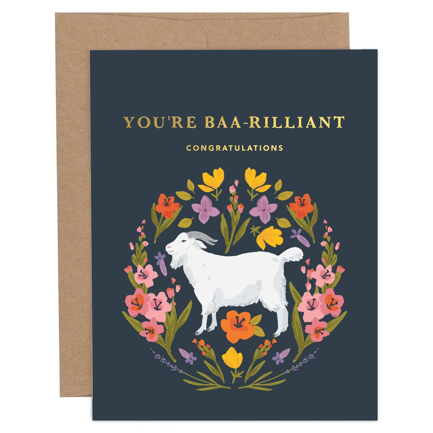 You're Baa-rilliant Goat Congratulations Greeting Card