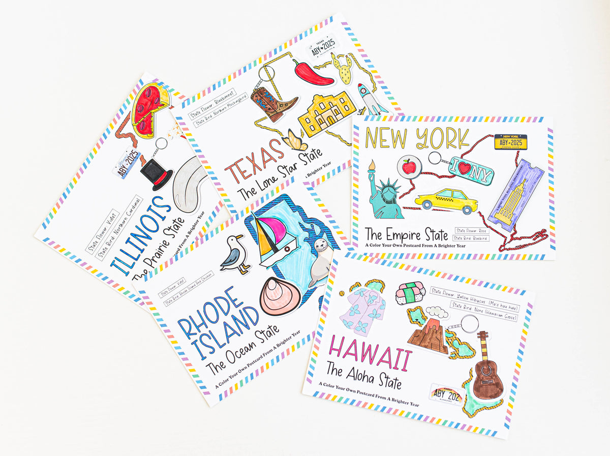 Color Your Own Illinois State Postcard