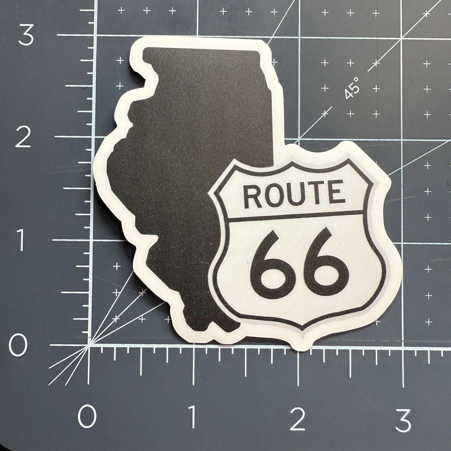 Illinois and Route 66 Highway Sign - 3" Vinyl Sticker