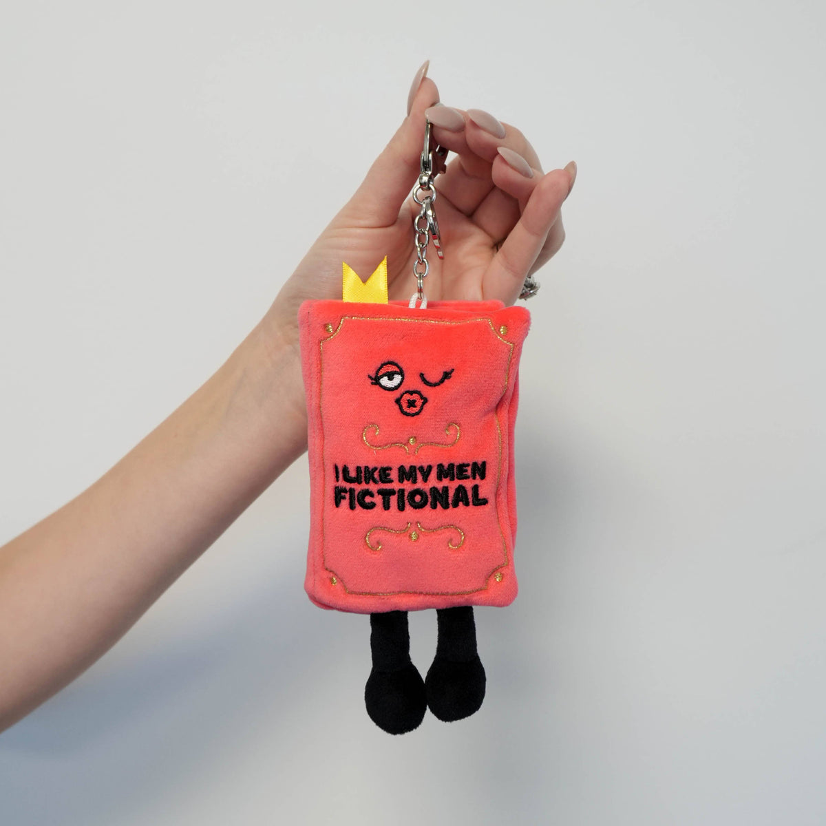 "I Like My Men Fictional" Book Plush Bag Charm