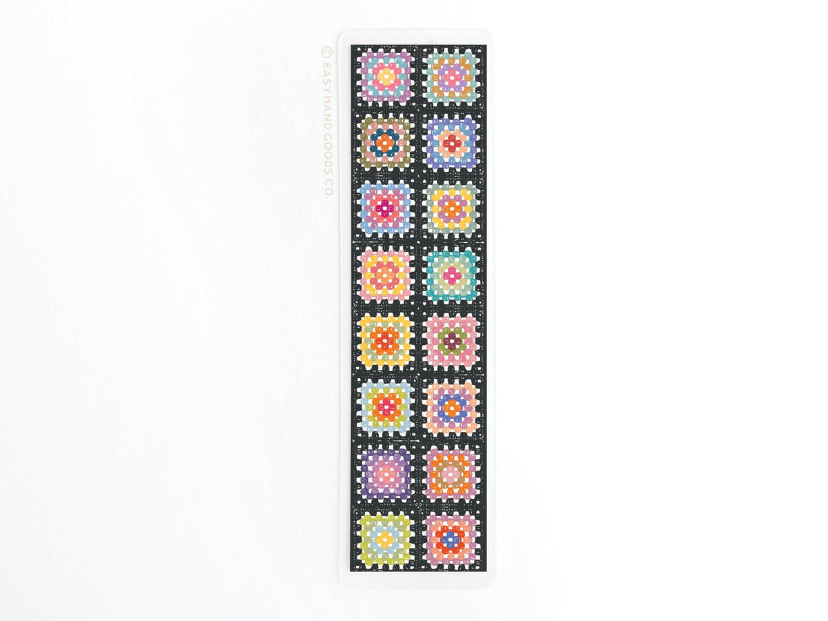 Granny Squares Crochet Blanket Laminated Bookmark