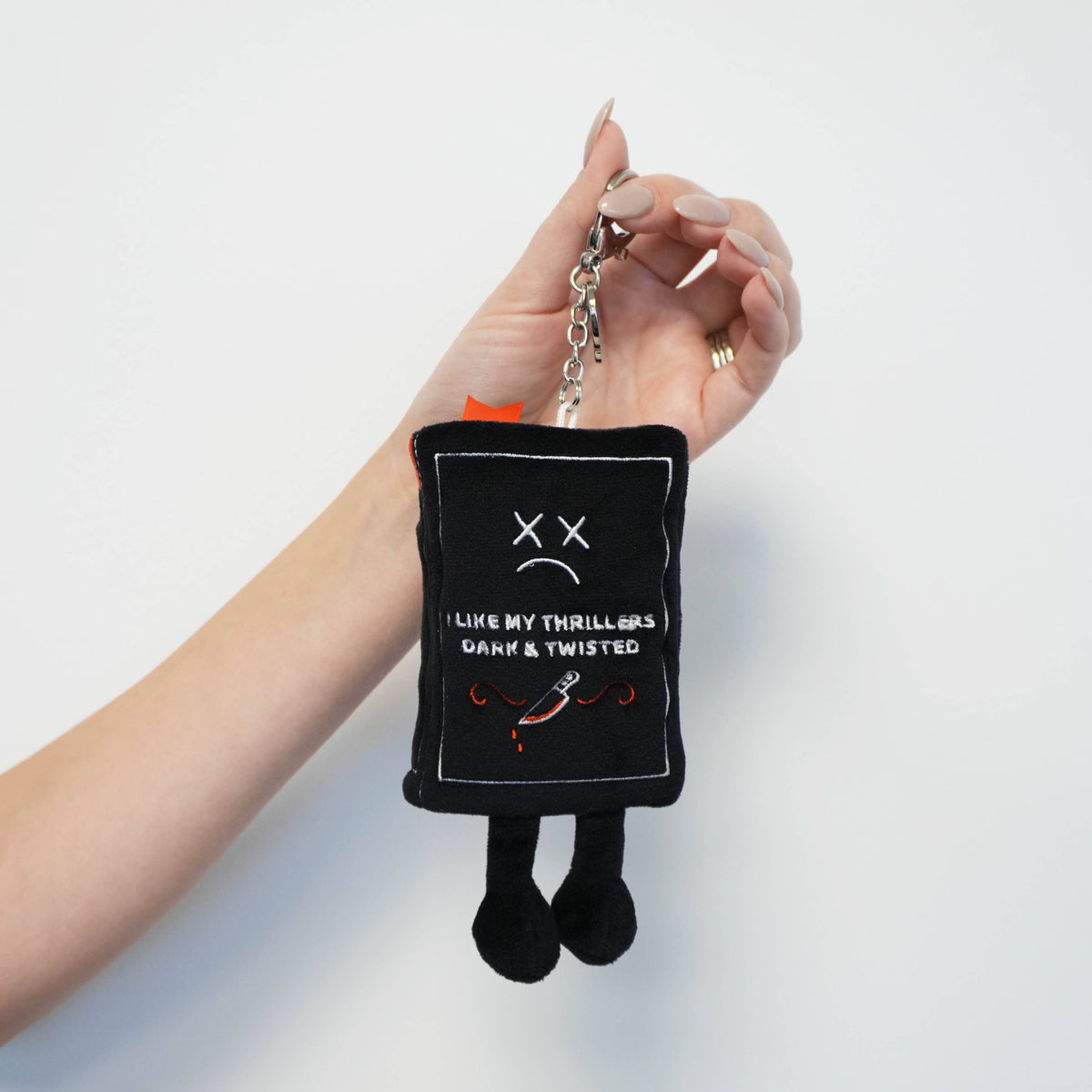 "I Like My Thrillers Dark & Twisted" Book Plush Bag Charm