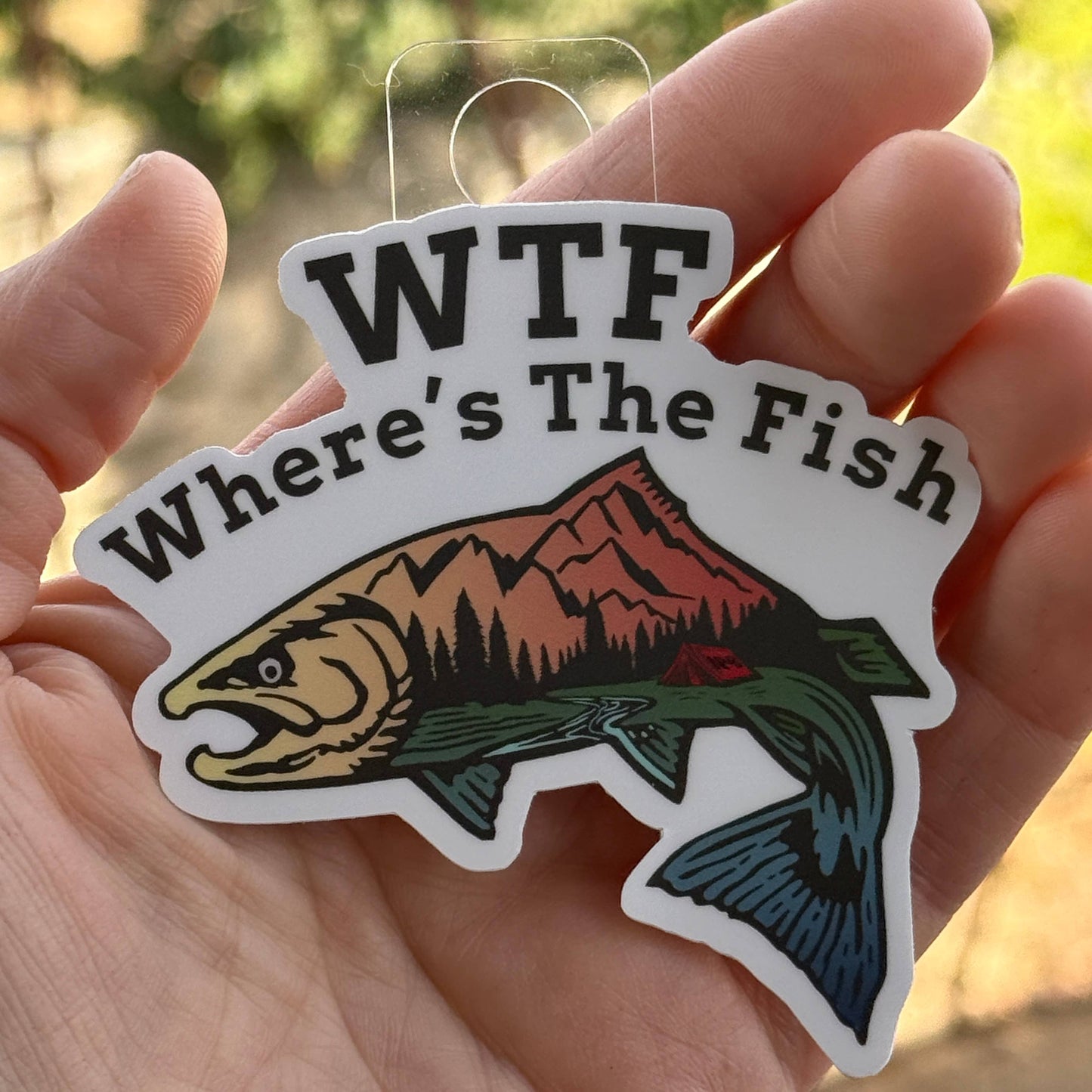 WTF - Where's The Fish, Colorful Fishing Vinyl Sticker