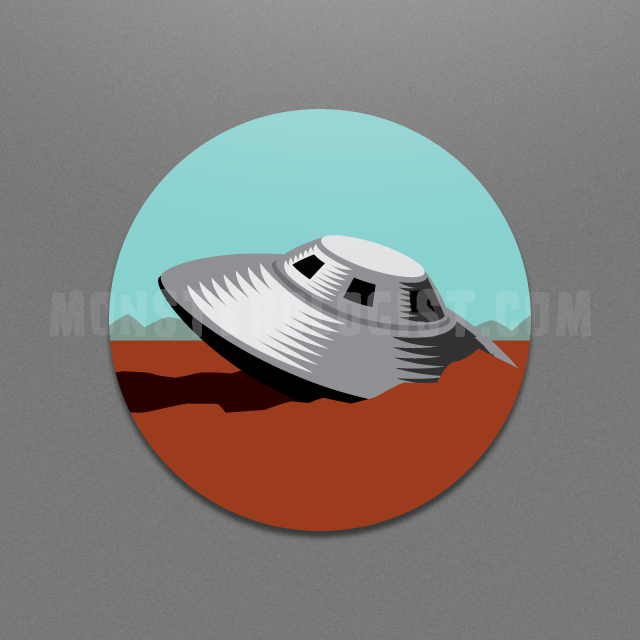 Roswell Ufo Crash Circle Sticker
