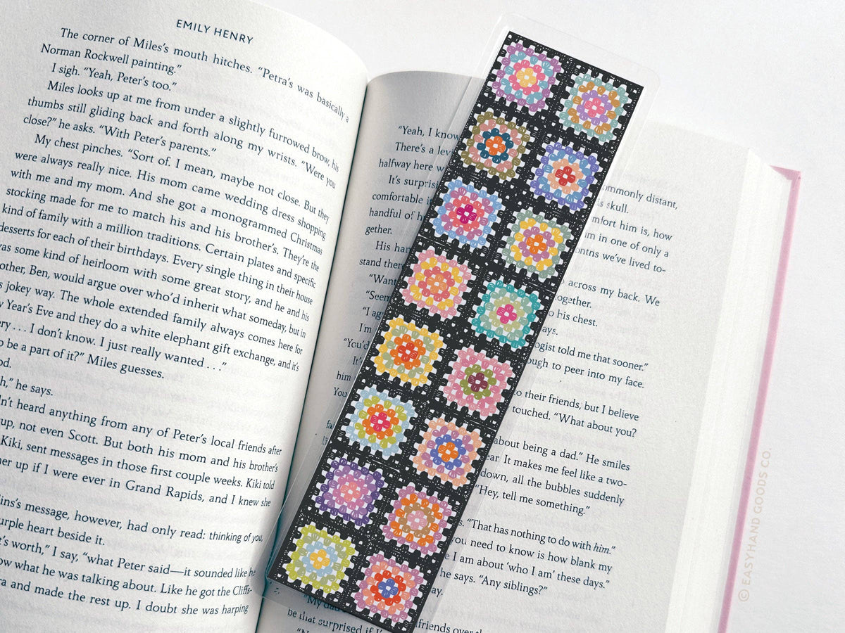 Granny Squares Crochet Blanket Laminated Bookmark