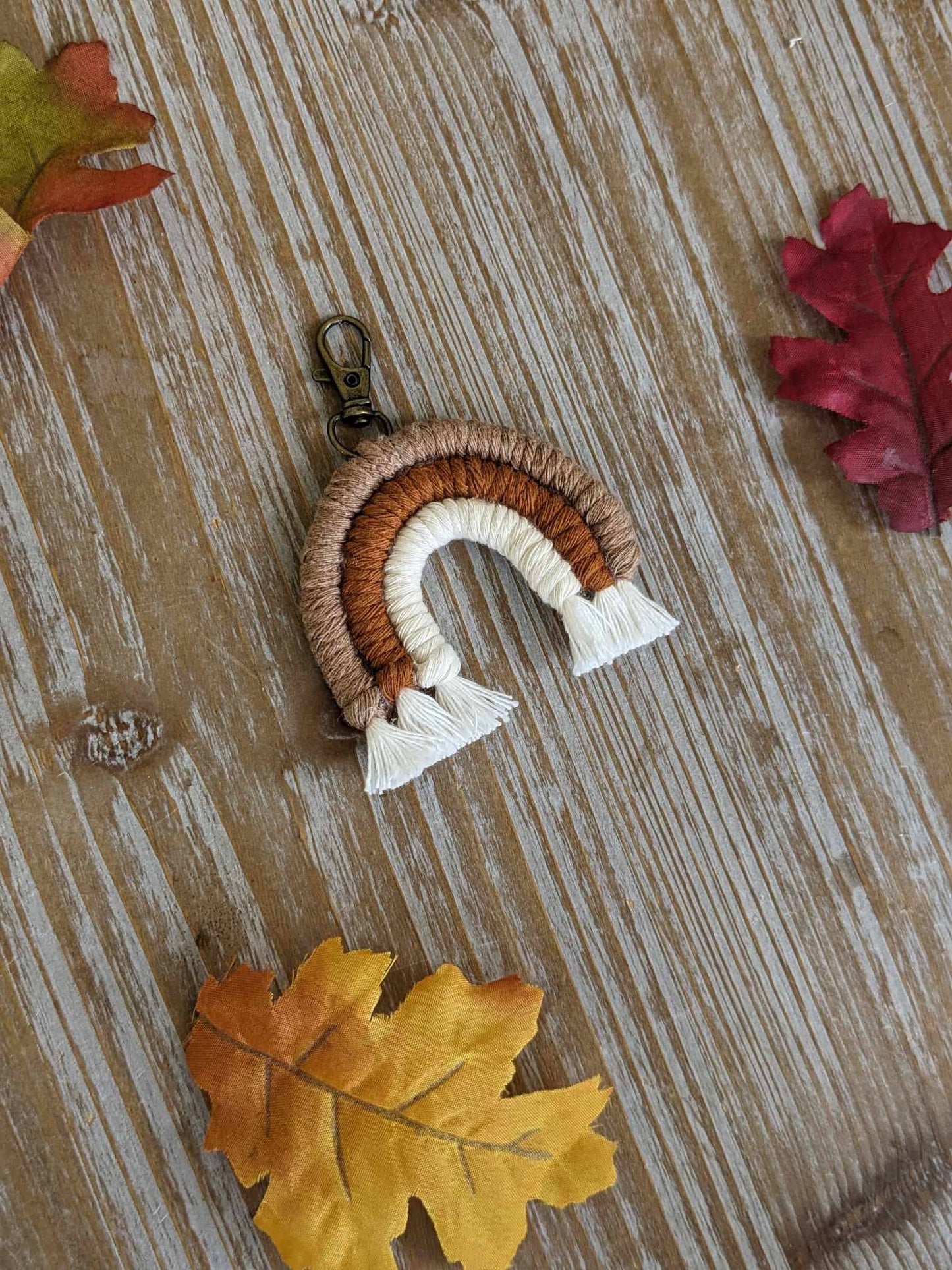 Macrame Rainbow Keychain