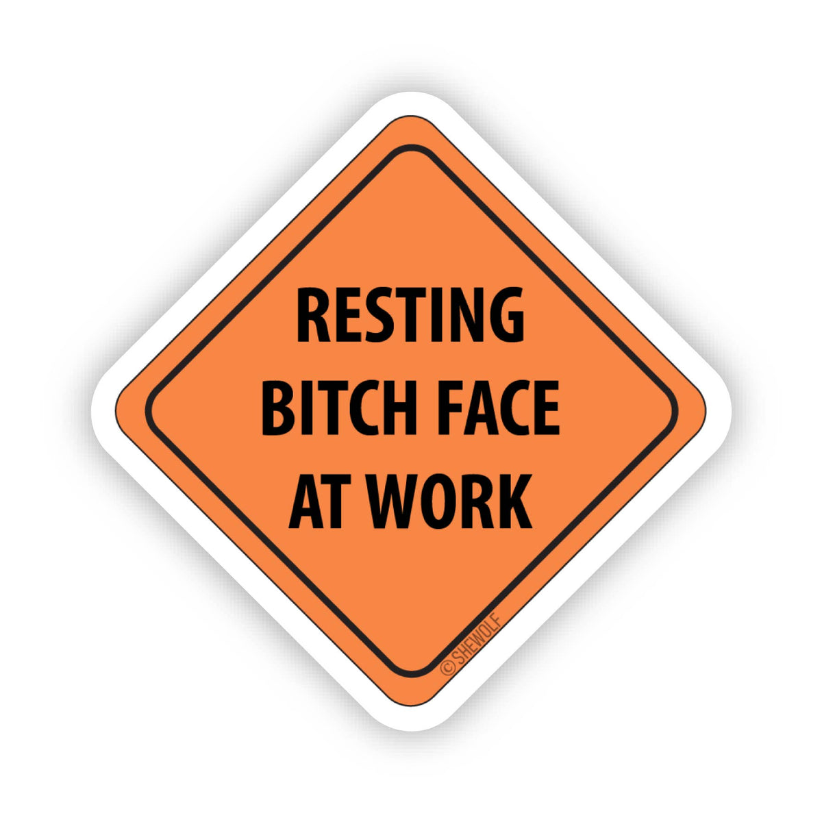 Sticker: RBF at Work — Funny Orange Safety Sign Parody