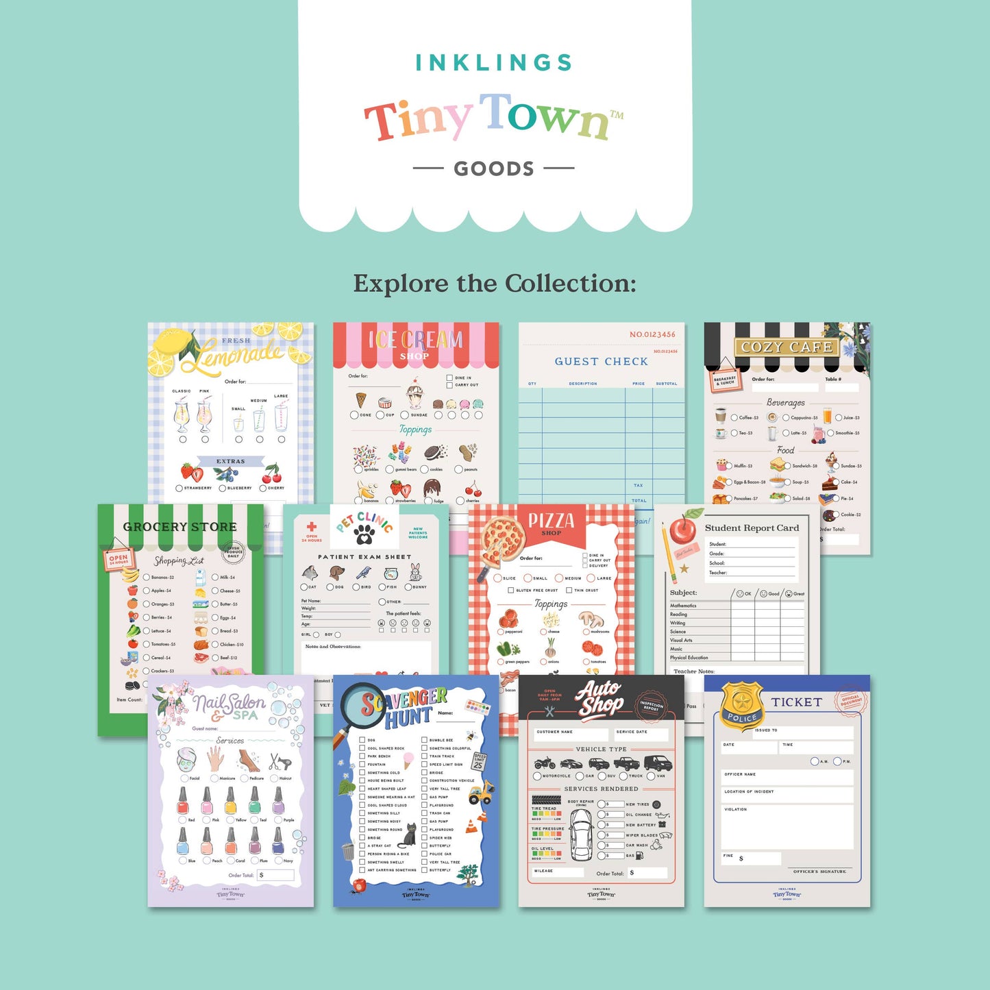 Inklings Tiny Town™ Play Notepad - Guest Check