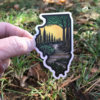 Illinois State Sticker – Sunset On the Trail