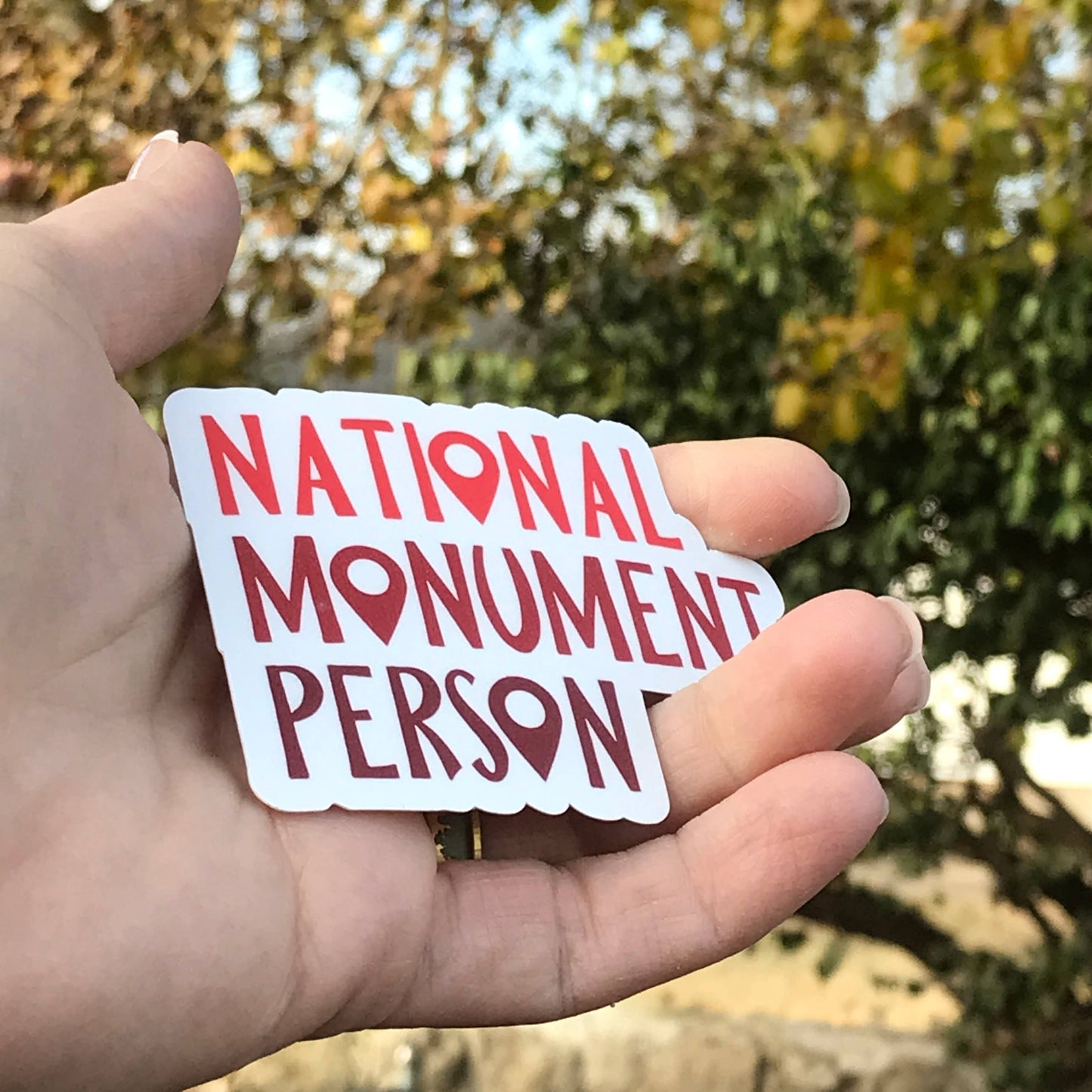 National Monument Person Sticker 3" Vinyl Sticker