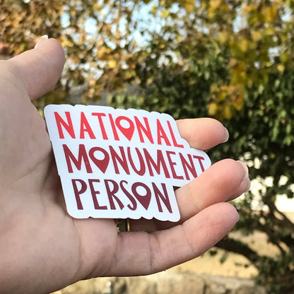 National Monument Person Sticker 3" Vinyl Sticker