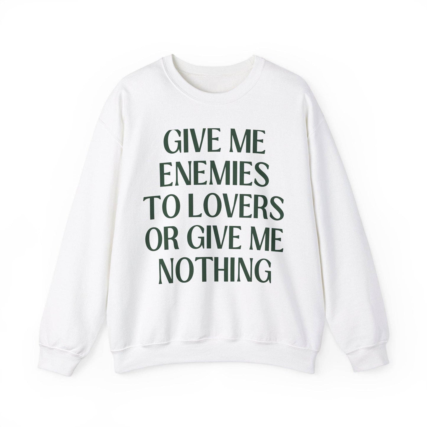 Cute Bookish Sweatshirt: Enemies to Lovers Bookworm Crewneck
