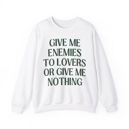 Cute Bookish Sweatshirt: Enemies to Lovers Bookworm Crewneck