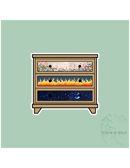 Feyre's Dresser - A Court of Thorns and Roses Sticker