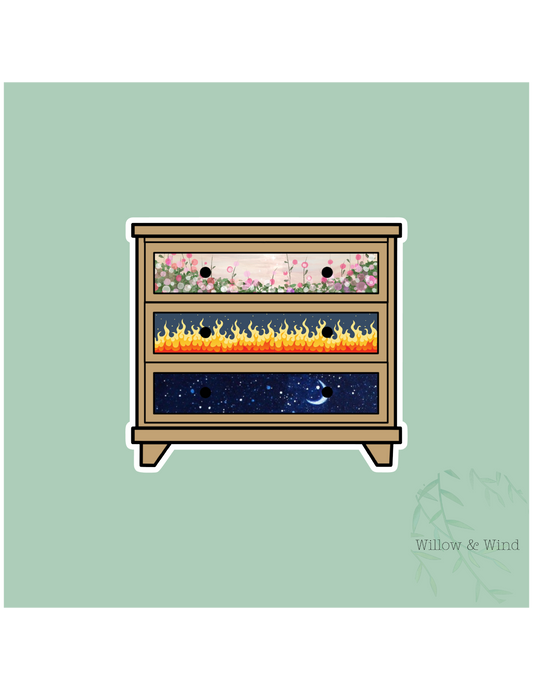 Feyre's Dresser - A Court of Thorns and Roses Sticker