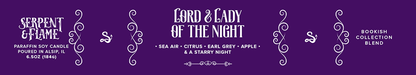 Lord & Lady of the Night Candle, Citrus Sea Air Apple Earl G