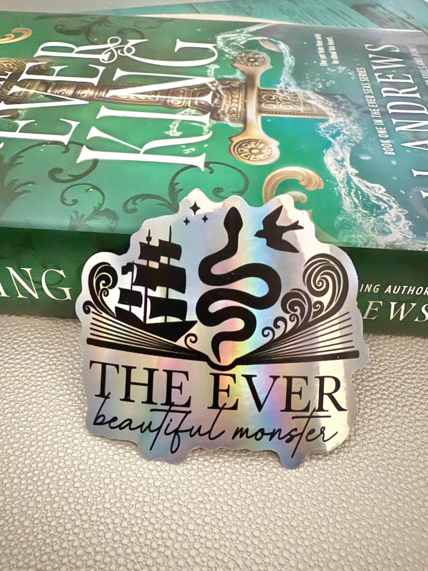 Ever King Beautiful Monster Holographic Sticker Bookish Gift