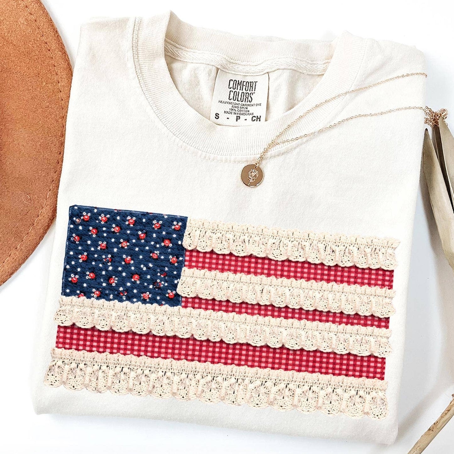 Comfort Colors American Flag Shirt,FauxPatchwork USA Sweater