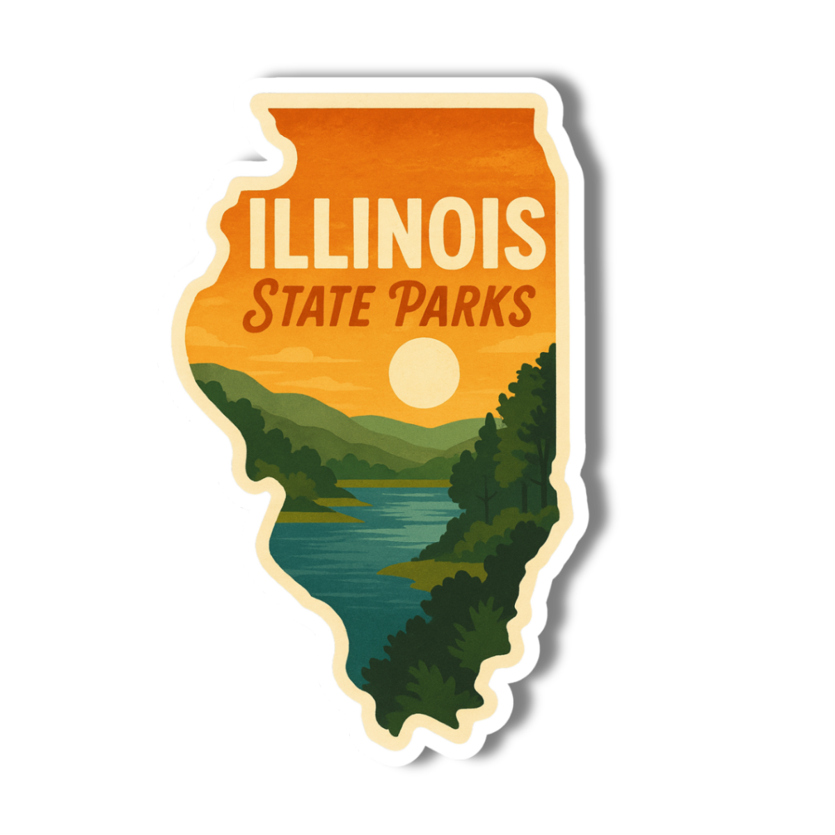 Illinois State Parks Lake State 3" Vinyl Sticker