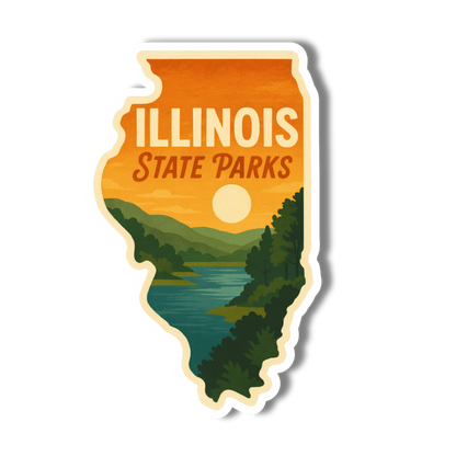 Illinois State Parks Lake State 3" Vinyl Sticker