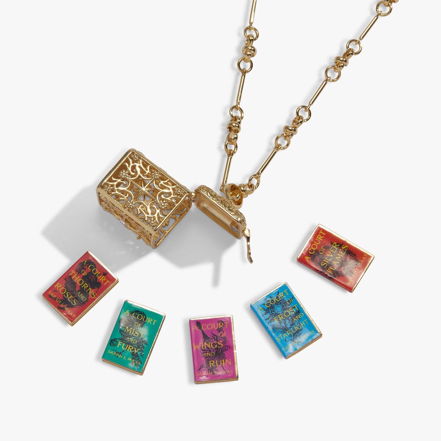 A Court of Thorns and Roses Book Charms Locket Necklace