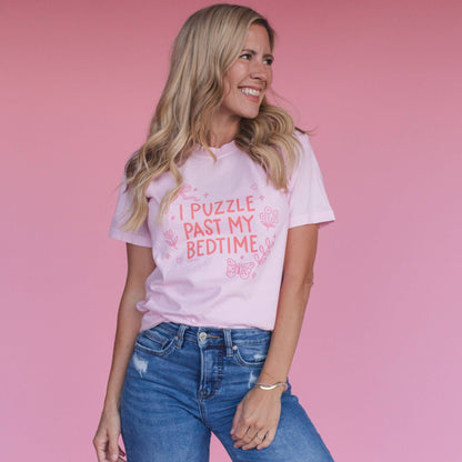 I Puzzle Past My Bedtime Tee - Blossom