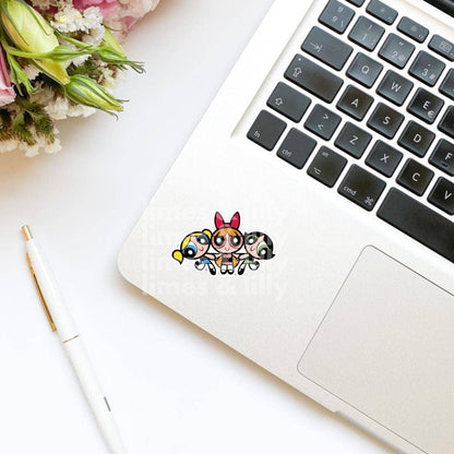 Power Puff Group Cartoon Vinyl Sticker | Funny Y2K 90s