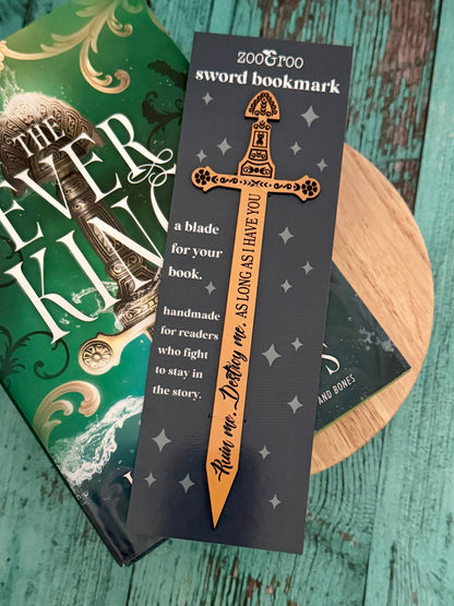The Ever King sword bookmark  officially licensed book merch