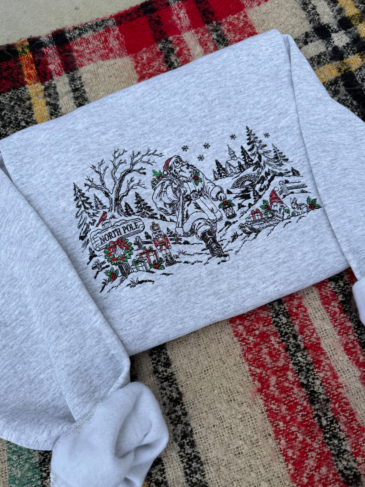 Vintage Christmas | Embroidered Sweatshirt