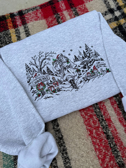 Vintage Christmas | Embroidered Sweatshirt