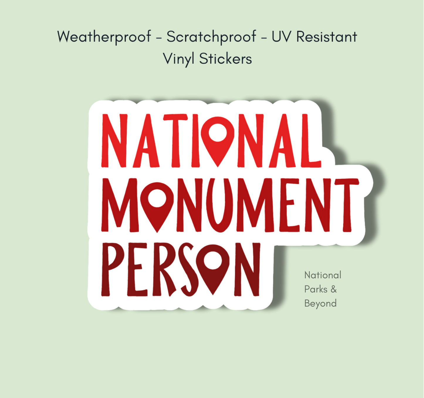 National Monument Person Sticker 3" Vinyl Sticker