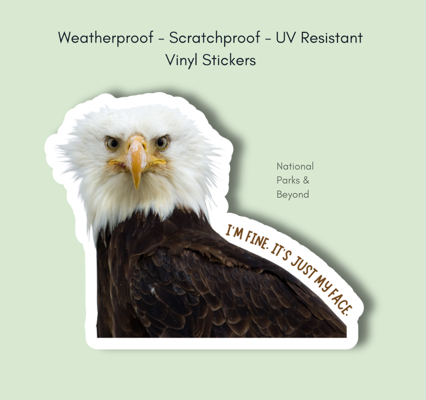 I'm Fine, It's Just My Face Eagle Funny 3" Vinyl Sticker