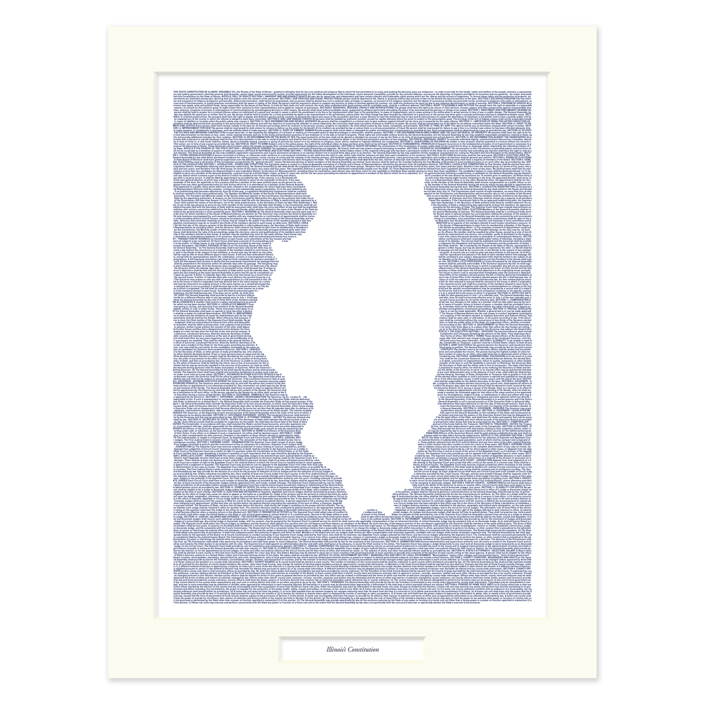 Illinois's Constitution Matted Print