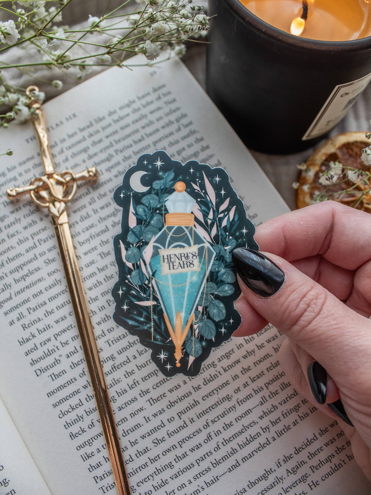 Henri's Tears Elixir Bookish Quote Sticker | Everflame
