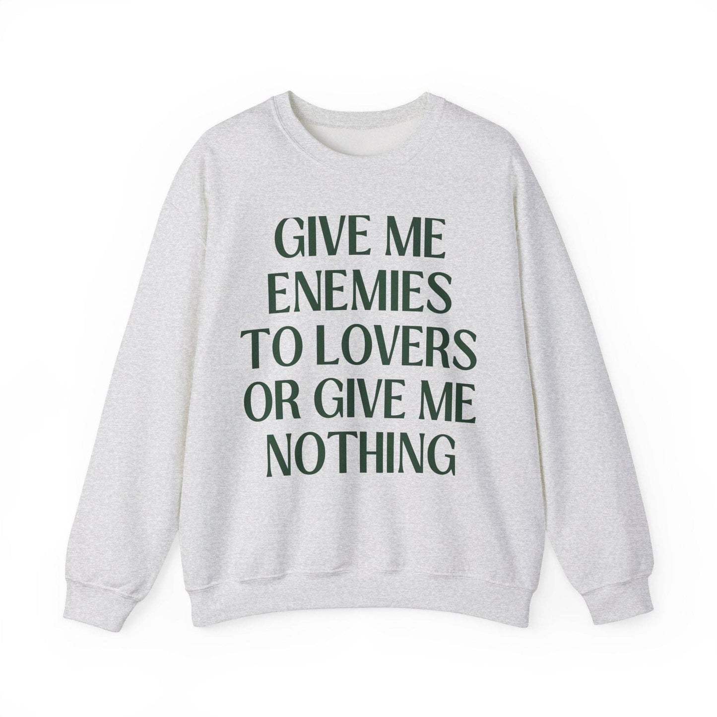 Cute Bookish Sweatshirt: Enemies to Lovers Bookworm Crewneck