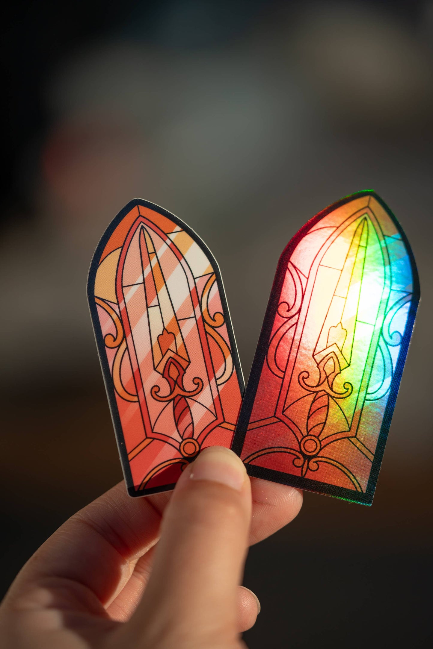 Stained Glass Sword Waterproof Vinyl Sticker | Bookish