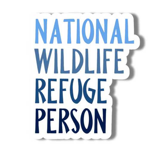 National Wildlife Refuge Person Blue Vinyl Sticker
