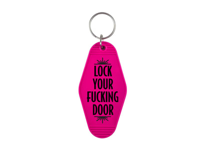 Lock Your Fucking Door Motel Keychain, True Crime Fan Gift