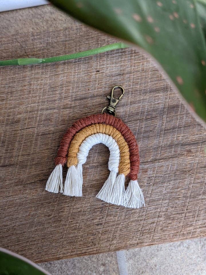 Macrame Rainbow Keychain