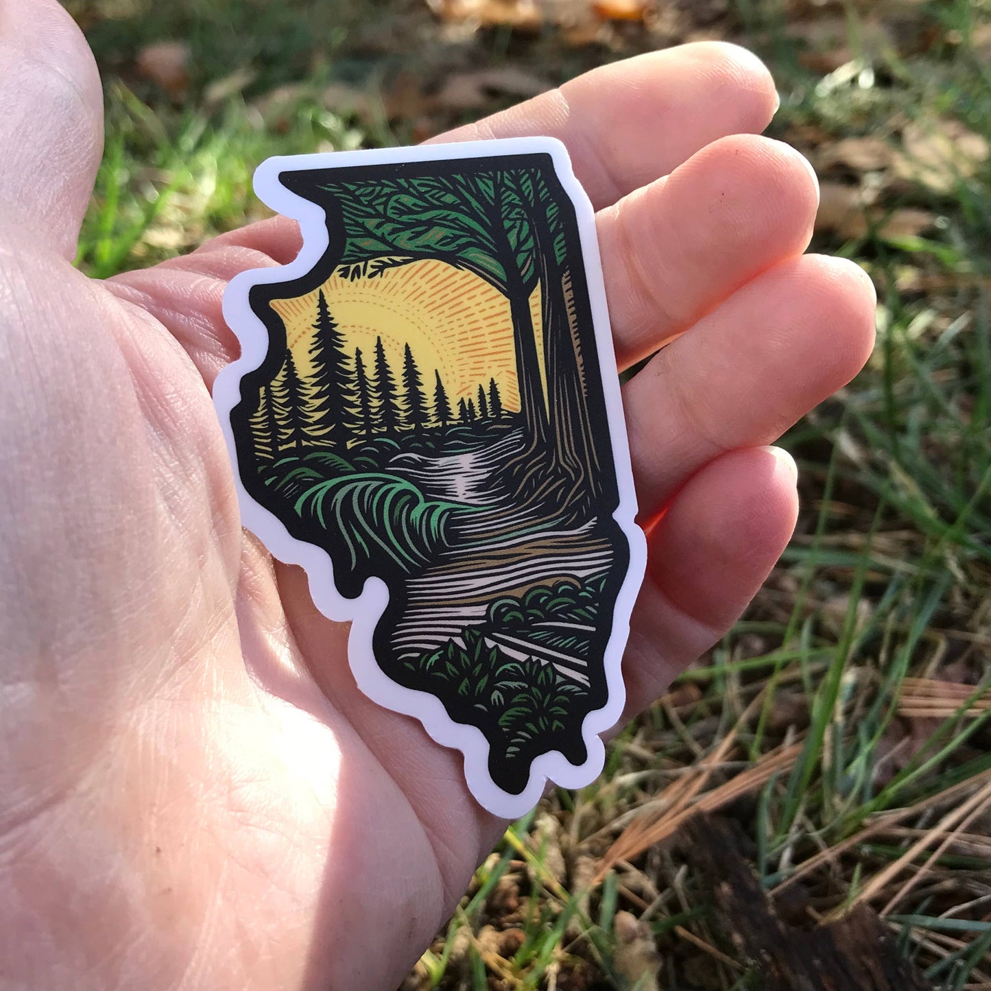 Illinois State Sticker – Sunset On the Trail