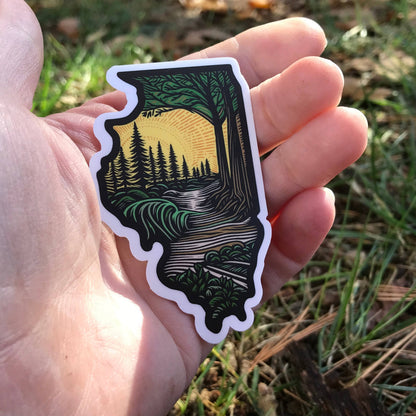 Illinois State Sticker – Sunset On the Trail