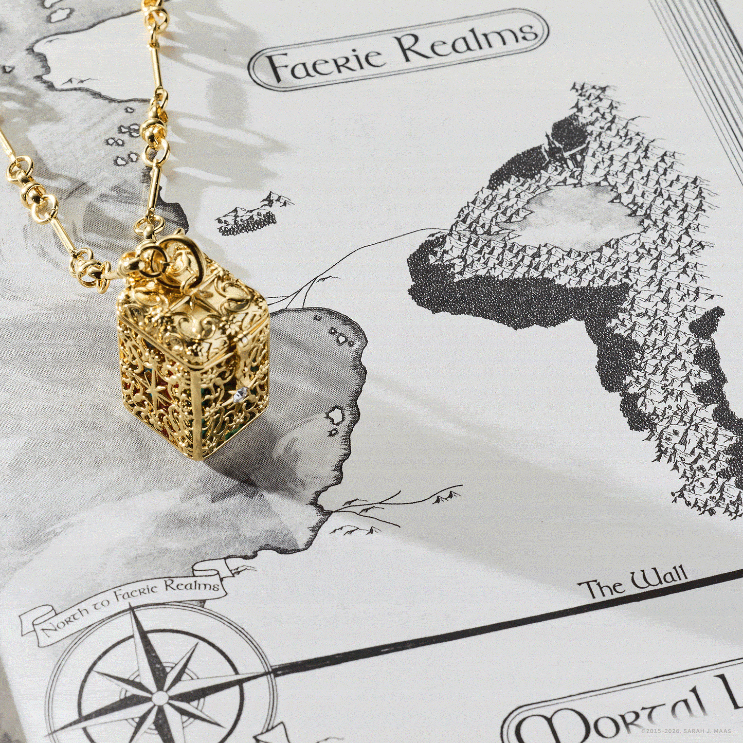 A Court of Thorns and Roses Book Charms Locket Necklace