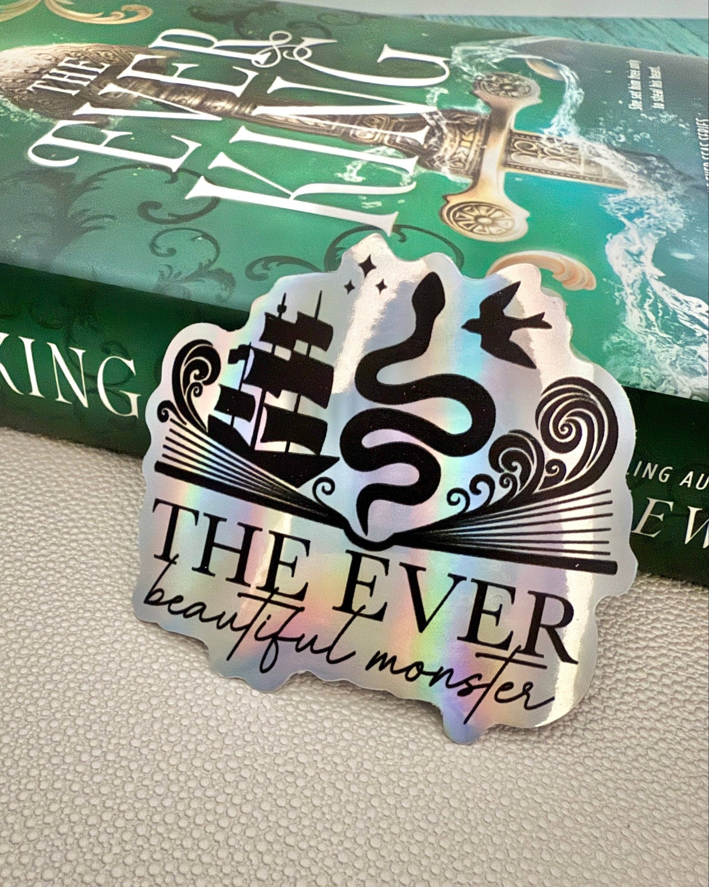Ever King Beautiful Monster Holographic Sticker Bookish Gift