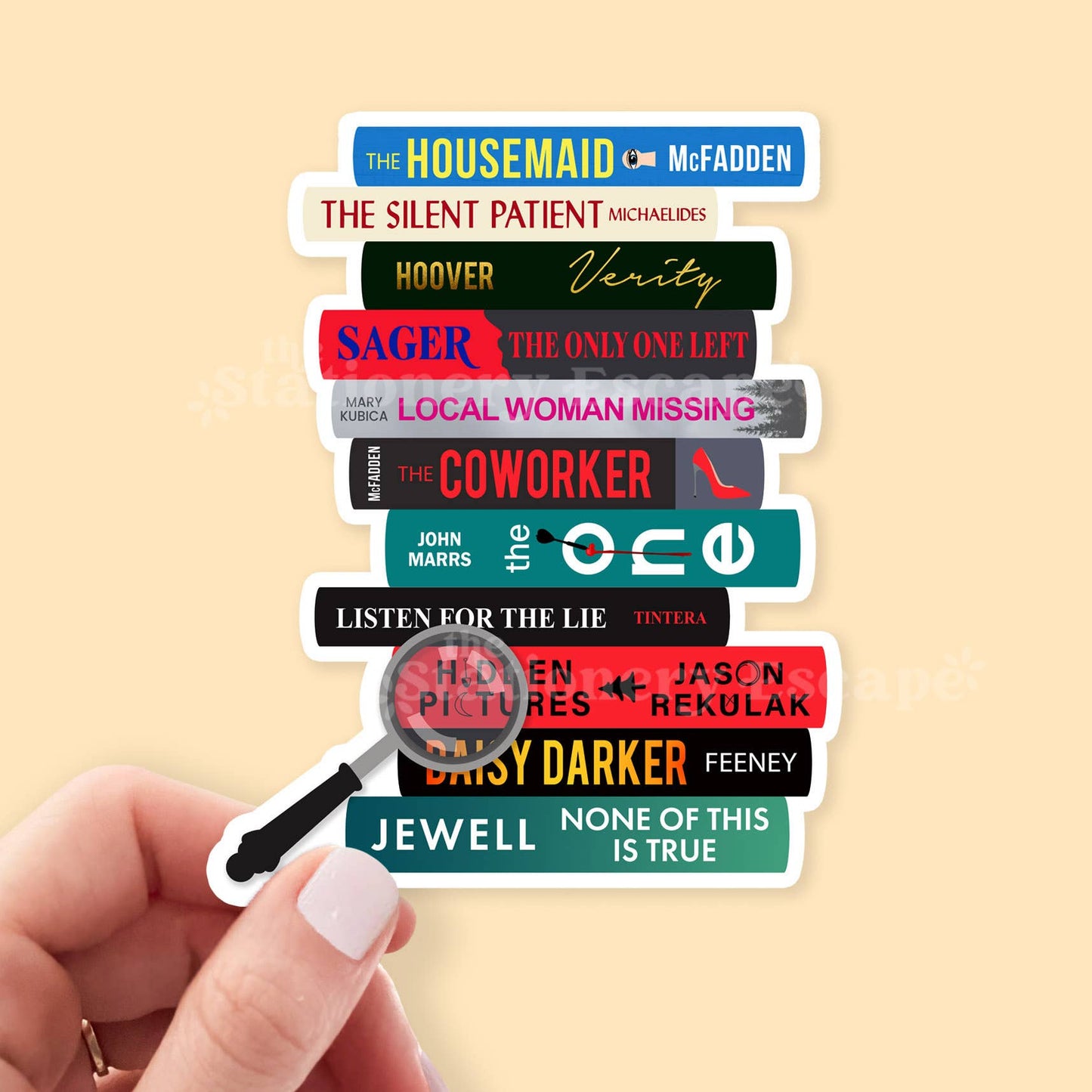 Thriller Book Stack Sticker
