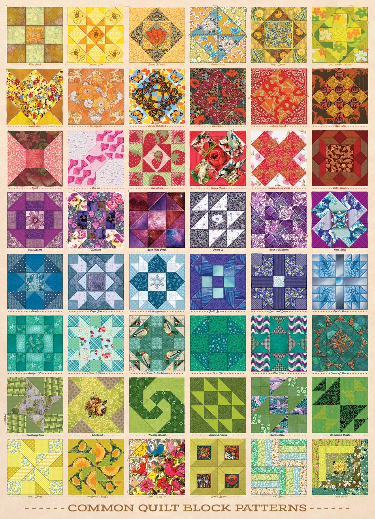 Common Quilt Blocks 1000-Piece Puzzle