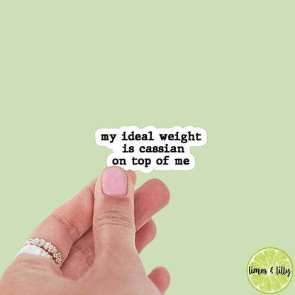 My Ideal Weight is Cassian on Top of Me Book Boyfriend Sticker