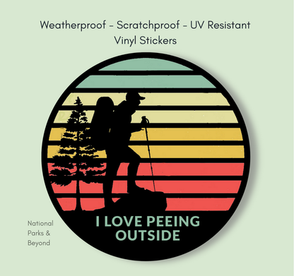 I Love Peeing Outside Hiker Sticker