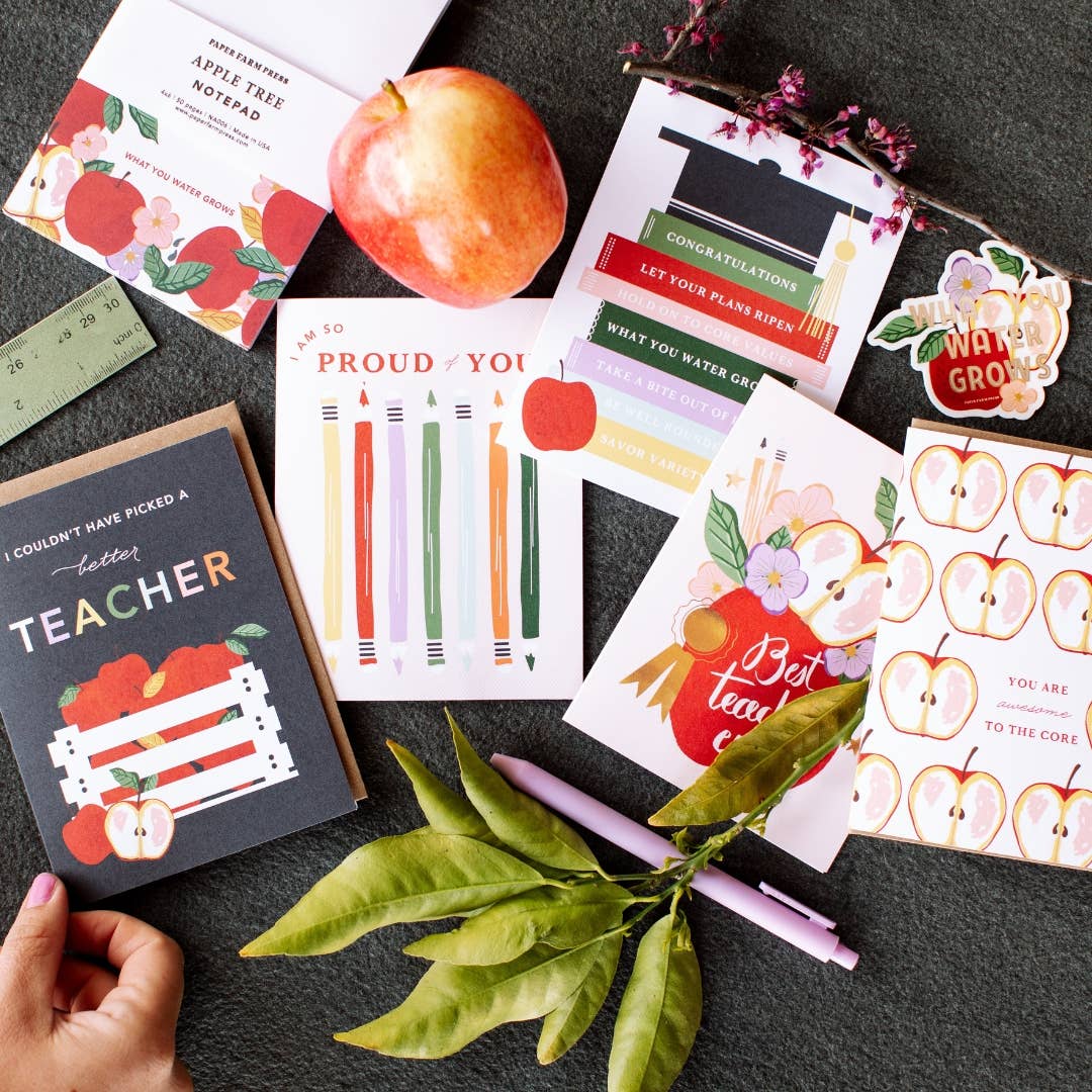 Best Teacher Ever Apple Greeting Card