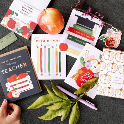 Best Teacher Ever Apple Greeting Card