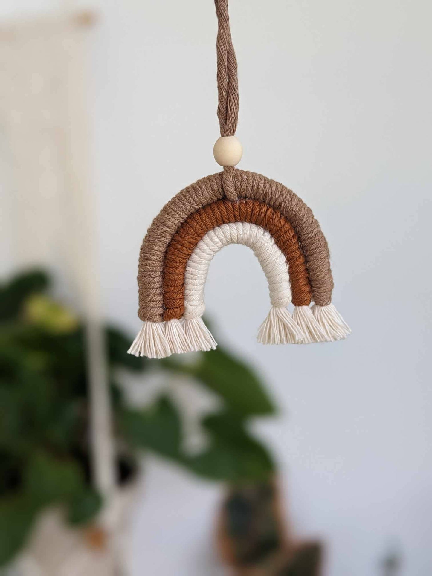 Macrame Rainbow Car Charm